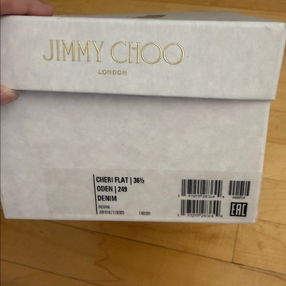 Jimmy Choo Cheri Flat in Denim Blue - Picture 3 of 6